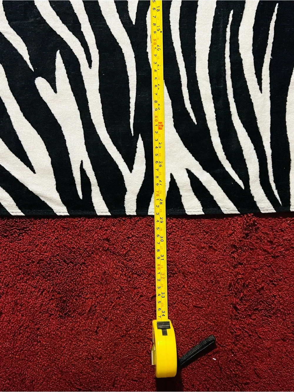 Zebra Stripe Beach Towel With Fuchsia Accent Stripes
